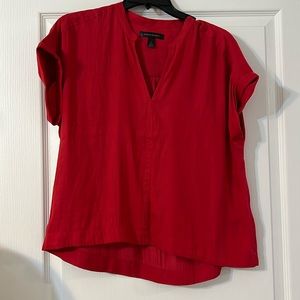 Banana Republic Red Short Sleeve cuff Blouse Size S (runs big)